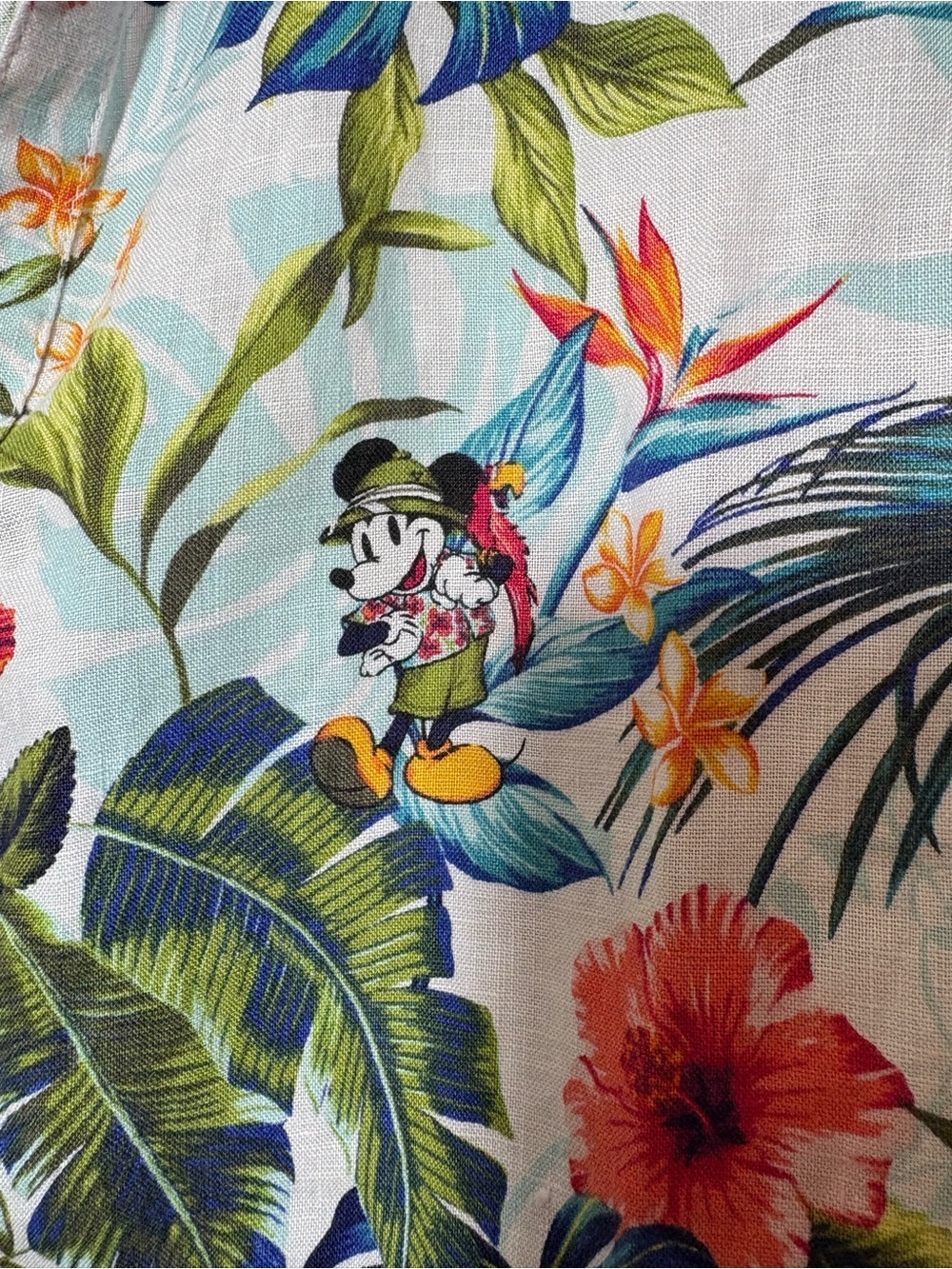 TOMMY BAHAMA Disney Jungle Jubilee Women’s Linen Shirt Mickey/Minnie Mouse L - Picture 5 of 11
